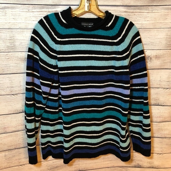 Carolyn Taylor Sweaters - Carolyn Taylor Striped Chenille Sweater